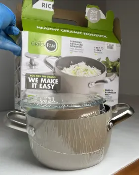 The Original Greenpan 885837028676 New Unused Healthy Ceramic Nonstick Rice Grains Maker 2 Quart Caldero Pot Pfas-free