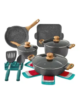 The Pioneer Woman 609921682106 Prairie Signature 14-piece Cast Aluminum Cookware Set