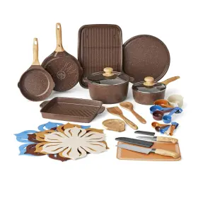 Pwa502795514517 The Pioneer Woman 32-piece Nonstick Cast Aluminum Cookware &