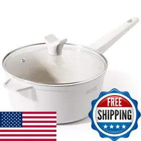 B0fdqp29fx The Rock Soho Ceramic Nonstick Saucepan With Lid 3.3 Quarts Non Toxic Small Pot