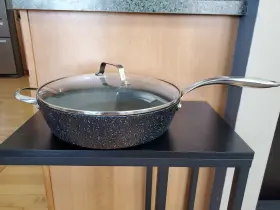 060313-004-0000 The Rock By Starfrit Fry Pan With Stainless Steel Handle 12 Inch Black Model