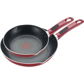 B039s264 Thermo-spot Excite 8 Inch And 10.5 Red Non-stick Fry Pan Set T-fal