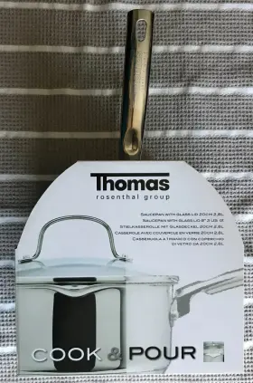 1404902 Thomas Rosenthal Nip Group Stainless Steel 3 Quart Cook And Pour Saucepan W Glass Lid
