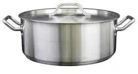 Slsbp020 Thunder 20 Quart Stainless Steel Brazier With Lid - Commercial Braising Pan Heavy-duty