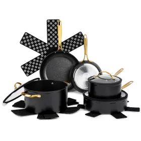 Thyme & Table 195925639128 And Non Stick 12 Piece Gold Pots Pans Cookware Set