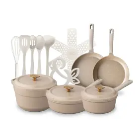 Thyme & Table 196557205477 And Tt1145rp-ecom Diecast 18-piece Cookware Silicone Utensil Set