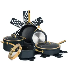 Tt1061rp Thyme & Table And Supreme 12-piece Cookware Set Non-stick - Atlantic Blue
