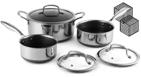 Tibbicc 850073124154 Non Stick Pot And Pan Set 8 Pieces 1.5 Qt 2 Quart Saucepan 5.2 Dutch O