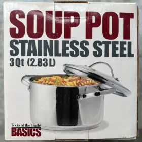 2241682 Tools Of The Trade New Basics Soup Pot With Lid Stainless Steel 3 Qt