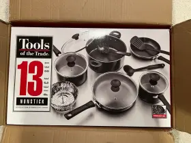 Tools Of The Trade 706256584386 13 Piece Non Stick Cookware Set Pot Pan Lids Utensils - New