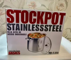 Tools Of The Trade 733001422945 Stainless Steel 8 Quart Stock Pot With Lid - Nib