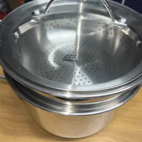 Tools Of The Trade 766360254087 Stainless Steel 8 Quart Covered Stockpot With Pasta And Steamer