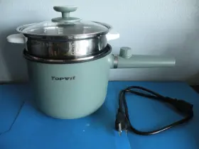 10b-2 Topwit Hot Pot Electric Steamer 1.5l Ramen Cooker Non-stick Frying Pan -green W1
