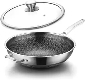 66518494 Toutrop Wok 13 Inch Hybrid Woks And Stir-fry Pans Nonstick Large Stainless Steel With