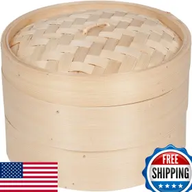 Trademark Innovations B00jwtgr5m Bamboo Steamer - 3 Piece 10 Inch Diameter Bamb-ricest