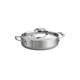 Tramontina 016017101081 Tri-ply Clad Stainless Steel 3-quart Braiser Pan With Lid Induction-ready D