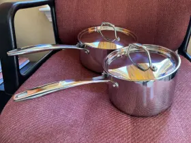 Tramontina 016017101135 - Tri-ply Clad Stainless Steel 2 Quart And 3 Saucepans With Lids