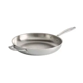 Tramontina 016017108936 Tri-ply Clad Stainless Steel 12-inch Large Frying Pan With Helper Handle Ind