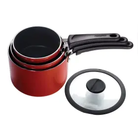 Tramontina 016017154926 Aluminum Non Stick 6-piece Nesting Sauce Pan Set With Lids - Red K