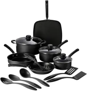Tramontina 016017164529 Primaware 15-piece Non Stick Cookware Set With Lids And Utensils Alu