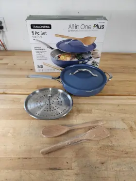 Tramontina 016017166004 - All In One Plus 5 Piece Ceramic Non-stick Saute Steam Frying Pan