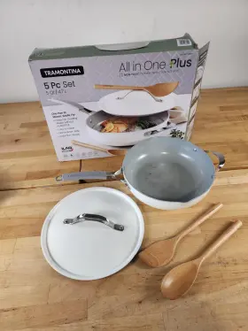 Tramontina 016017166011 - All In One Plus 5 Piece Ceramic Non-stick Saute Steam Frying Pan