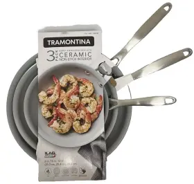 Tramontina 016017167391 3-pack Hard Anodized Aluminum Ceramic Nonstick Fry Pan Set - Grade A