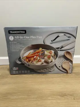 Tramontina 016017170148 5-quart All-in-one Plus Ceramic Non-stick Pan 7-piece Set Gray