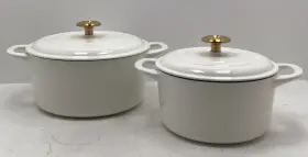 1649277 Tramontina Enameled Cast Iron Dutch Oven 2 Pk 3.5 Quart And 5.5 Open Box