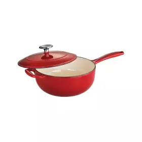 Tramontina 313054798749 Gourmet 3 Quart Enameled Cast Iron Saucier In Gradated Red With Lid