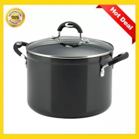 5949973504 Tramontina 8 Quart Style Gray Ceramic Covered Stock Pot Nonstick Induction Ready