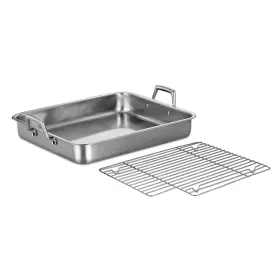 Tramontina 781147896038 16.5inch Stainless Steel Roasting Pan With Rack Turkey Roaster For Oven Dishwash