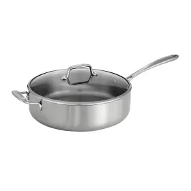030ds Tramontina 80116/030ds Pan Steel Saute 6 Quarts Tri Ply Clad Stainless Glass