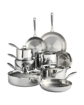 056ds Tramontina 80116/056ds 14 Piece Cookware Set Tri-ply Clad Stainless Steel With Glass Lids