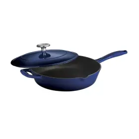 067ds Tramontina 80131/067ds Skillet 10 Inch Enameled Cast Iron In Gradated Cobalt With Lid Oven Safe