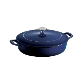 069ds Tramontina 80131/069ds Enameled Cast Iron Braiser Pan With Lid 4-quart Blue