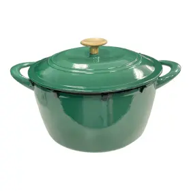 220ds Tramontina 80131/220ds Enamel Coated Round Cast Iron 7 Quart Spruce/gold Knob