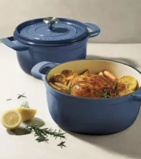 80131 Tramontina 80131/306 4-quart And 6-quart Enameled Cast Iron Round Dutch Oven 2-pack Blue O
