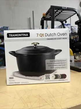 80131 Tramontina 80131/502 7 Quart Enameled Cast Iron Round Dutch Oven Black