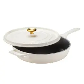 80131 Tramontina 80131/536 12 Inch Enameled Cast Iron Skillet With Lid White