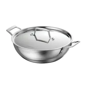 012ds Tramontina 98050/012ds Kadai Pan 4 Quart Tri-ply Clad Stainless Steel Lid Oven Safe All Cooktops