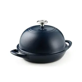 990439717 Tramontina 9.5 Inch Enamel Cast Iron Bread Oven Matte Navy