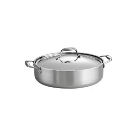B08d27gdn5 Tramontina Signature Tri-ply Clad Stainless Steel 6- Quart Braiser Pan With Lid Cookwa