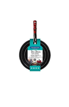 Er3tgrhtrg Tramontina Juego De 3 Sartenes Antiadherentes Para Cocinar 8 10 Y 12 Pulgadas Aluminio