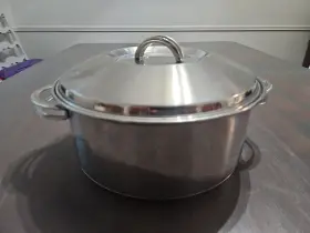 Inox-18 Tramontina Stock Pot With Lid 5 Quart Stainless Steel Early 18/10 Made In Brazil