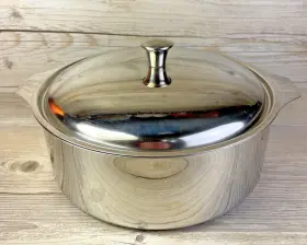 0698 Triplinox France 18-10 9 Inch Stainless Steel Cookware Pot Pan With Lid No Handle