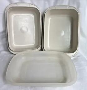 1783 Tupperware 1761 Ultra 21 Ovenware 3-piece Set 1 Quart Roasters And 1765