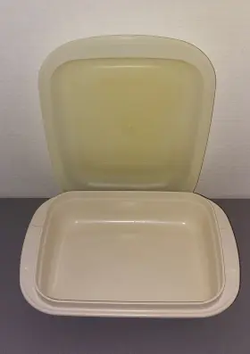 1765 Tupperware Vintage Ultra 21 Rectangular 1 Quart Oven Safe Roaster #1765 And Sheer Lid