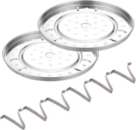 Turbokey 313104312321 2 Pack 9-1/4 Inch Pressure Canner Rack Stainless Steel Food Steamer Canning Cro