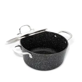 Uccsp1-24 Ucclife Nonstick Stock Pot With Lid 4.5quart Soup Black Cooking Pots For